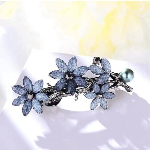 3pcs Women Hair Barrettes Crystal Rhinestones Flowers Hair Clips Elegant Style main image 4